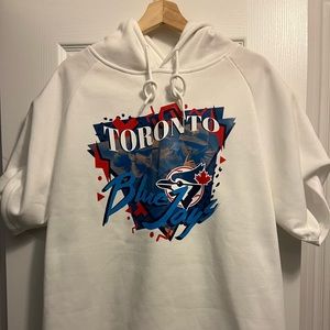 Retro Toronto Blue Jays Short Sleeve Hoodie XL NEW